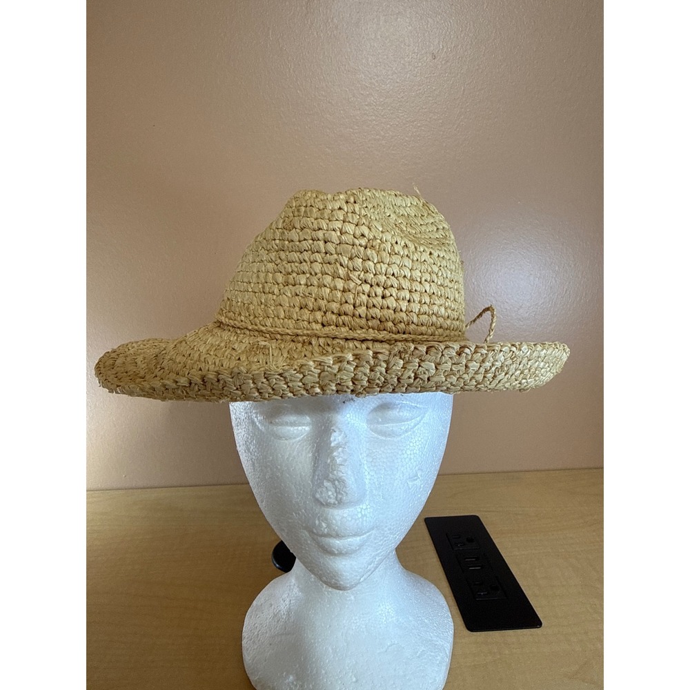 San Diego Hat Co Raffia Straw Sun Hat Tan Fedora Wide Brim Summer Beach Hat